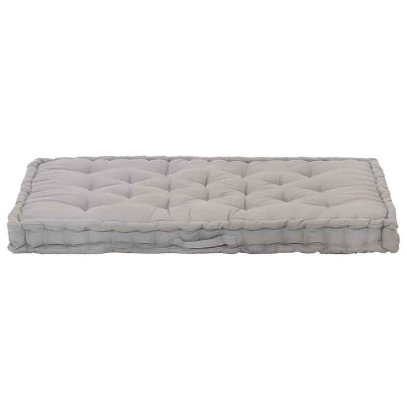 Pallet Floor Cushion Cotton 120x80x10 cm Grey Payday Deals