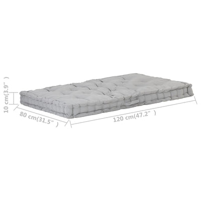 Pallet Floor Cushion Cotton 120x80x10 cm Grey Payday Deals