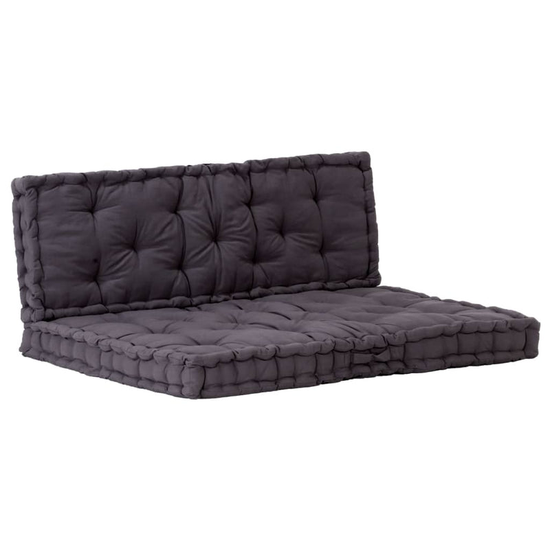 Pallet Floor Cushions 2 pcs Cotton Black Payday Deals