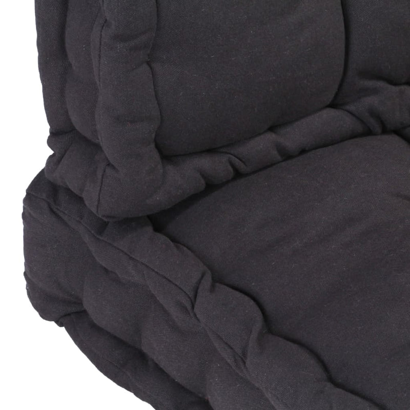 Pallet Floor Cushions 2 pcs Cotton Black Payday Deals
