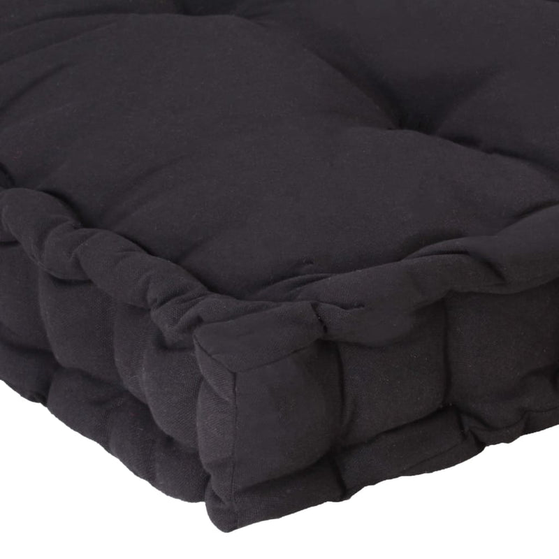 Pallet Floor Cushions 2 pcs Cotton Black Payday Deals