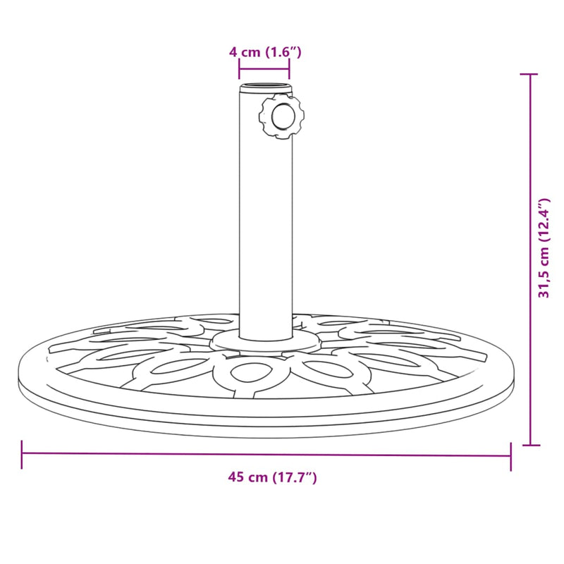 Parasol Base for Ø38 / 48 mm Poles 12 kg Round Payday Deals
