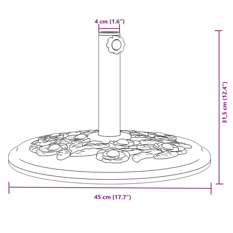 Parasol Base for Ø38 / 48 mm Poles 12 kg Round Payday Deals