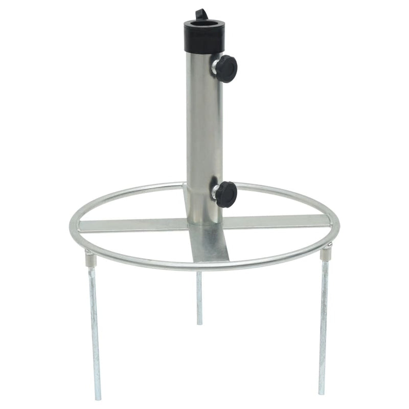 Parasol Base with Ground Spikes for Ø38/48 mm Silver Steel Payday Deals