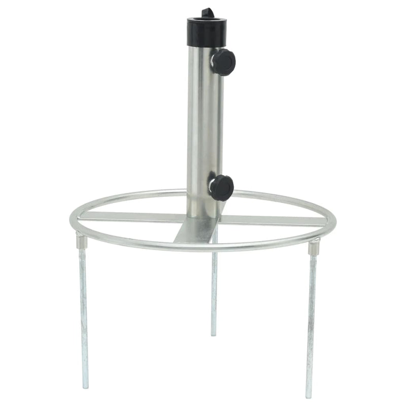 Parasol Base with Ground Spikes for Ø38/48 mm Silver Steel Payday Deals