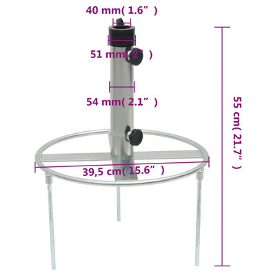 Parasol Base with Ground Spikes for Ø38/48 mm Silver Steel Payday Deals