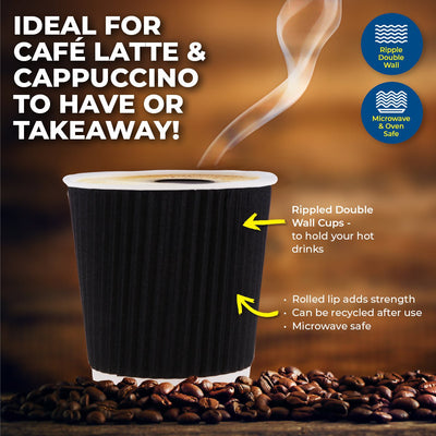 Party Central 576PCE Disposable Coffee Cups Double Wall Microwave Safe 110ml Payday Deals
