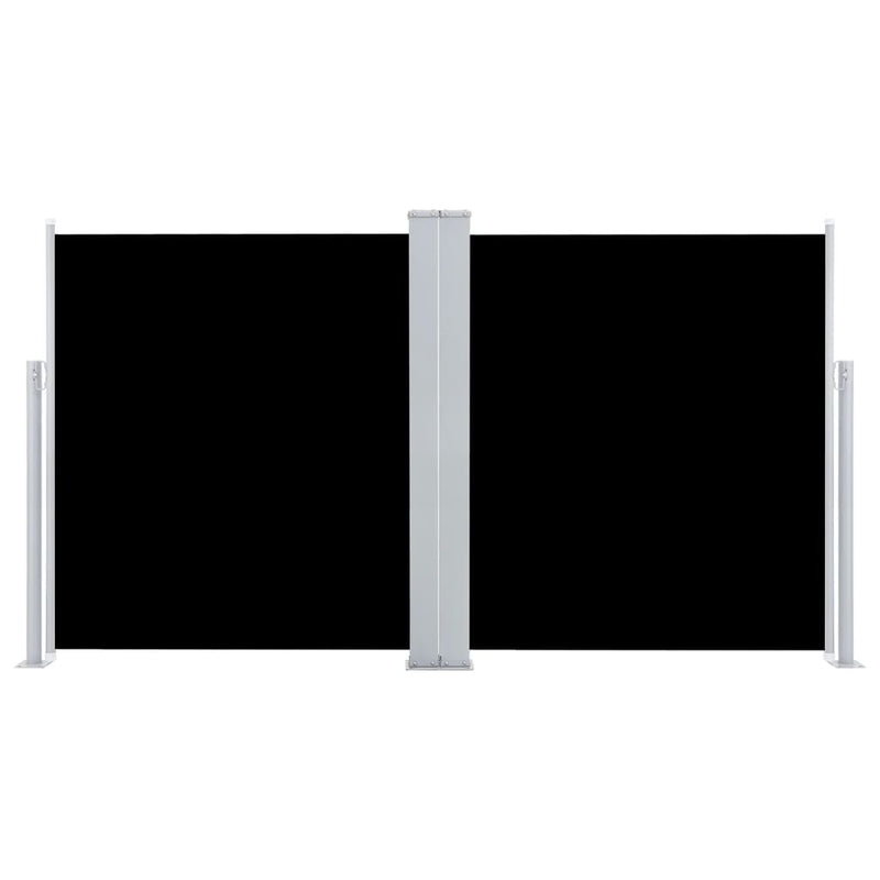 Patio Retractable Double Side Awning 170x600 cm Black Payday Deals