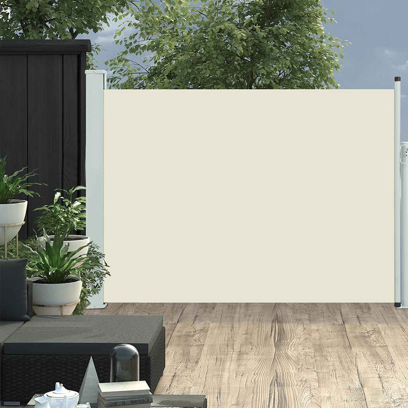 Patio Retractable Side Awning 100x500 cm Cream Payday Deals