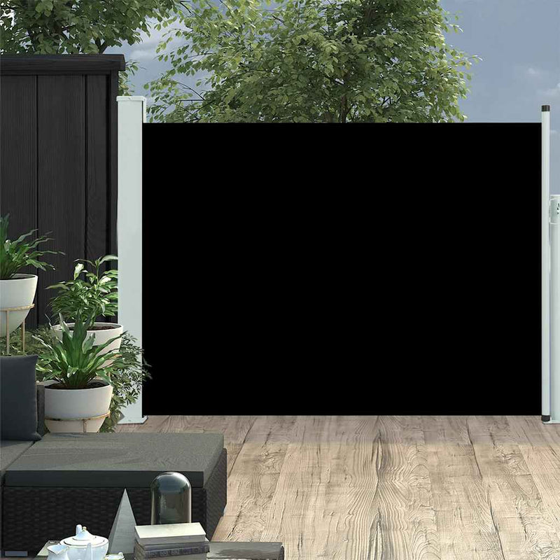 Patio Retractable Side Awning 120x500 cm Black Payday Deals