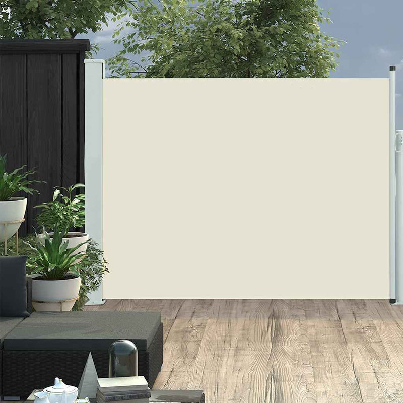 Patio Retractable Side Awning 140x500 cm Cream Payday Deals