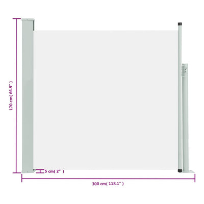 Patio Retractable Side Awning 170x300 cm Cream Payday Deals