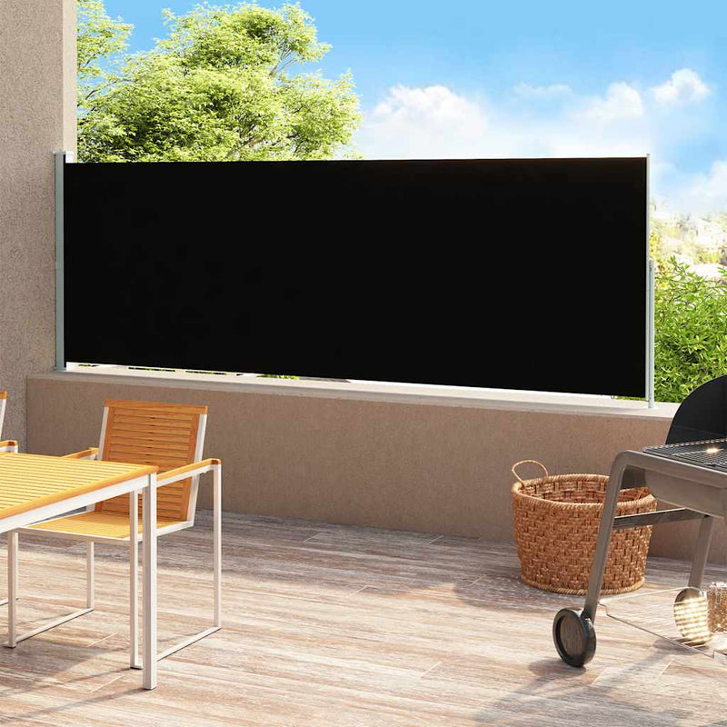 Patio Retractable Side Awning 180x500cm Black Payday Deals