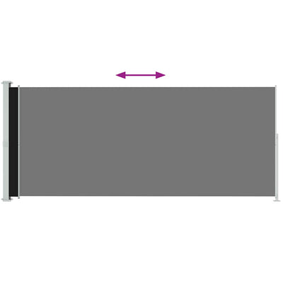 Patio Retractable Side Awning 180x500cm Black Payday Deals