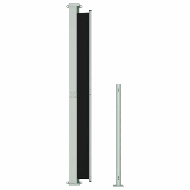 Patio Retractable Side Awning 180x500cm Black Payday Deals