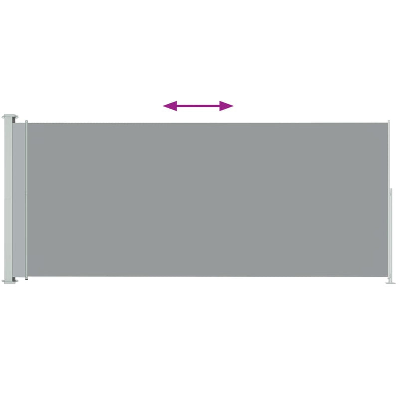 Patio Retractable Side Awning 200x500 cm Grey Payday Deals