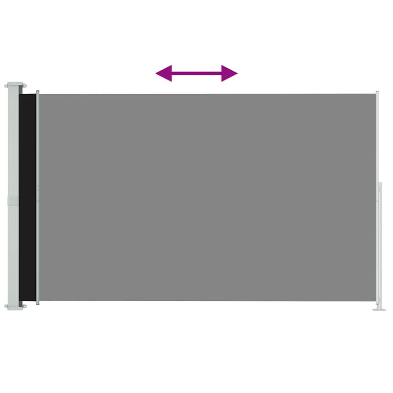 Patio Retractable Side Awning 220x300cm Black Payday Deals
