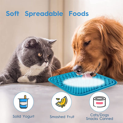 Pawfriends Silicone Dog Pet Lick Mat Anti-choking Slow Feeder Bath Grooming Helper Blue Payday Deals