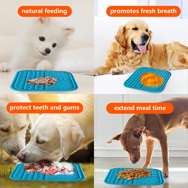 Pawfriends Silicone Dog Pet Lick Mat Anti-choking Slow Feeder Bath Grooming Helper Blue Payday Deals