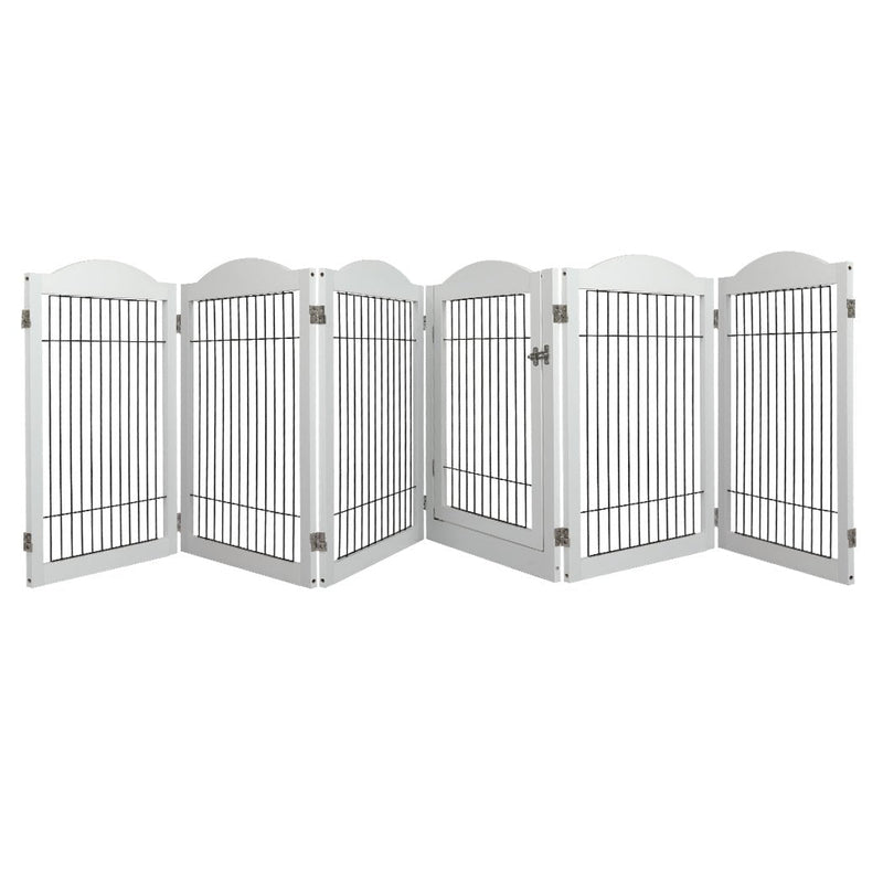 PaWz 6 Panels Pet Dog Playpen Puppy Exercise Cage Enclosure Fence Indoor White Payday Deals