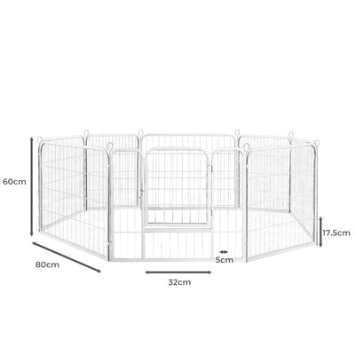 PaWz 8 Panel 24'' Pet Dog Playpen Puppy Exercise Cage Enclosure Fence Metal Payday Deals