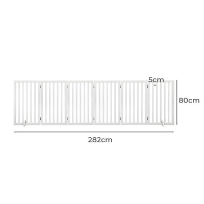 PaWz Wooden Pet Gate Dog Fence Safety Stair Barrier Security Door 6 Panel Large Payday Deals