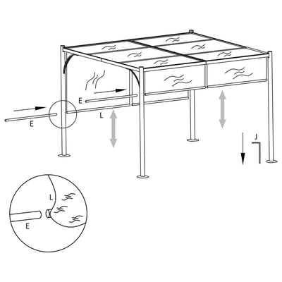 Pergola with Adjustable Roof Cream White 3x3 m Steel Payday Deals