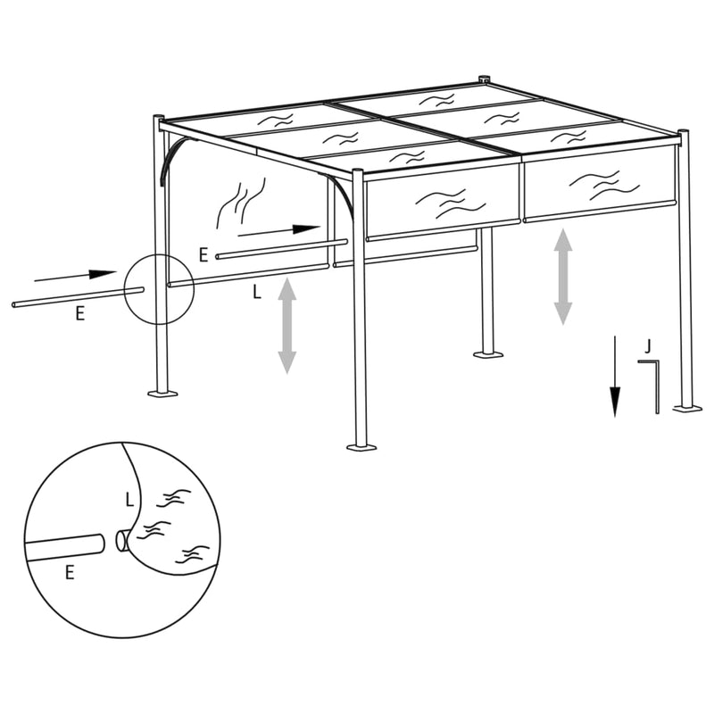 Pergola with Adjustable Roof Cream White 3x3 m Steel Payday Deals