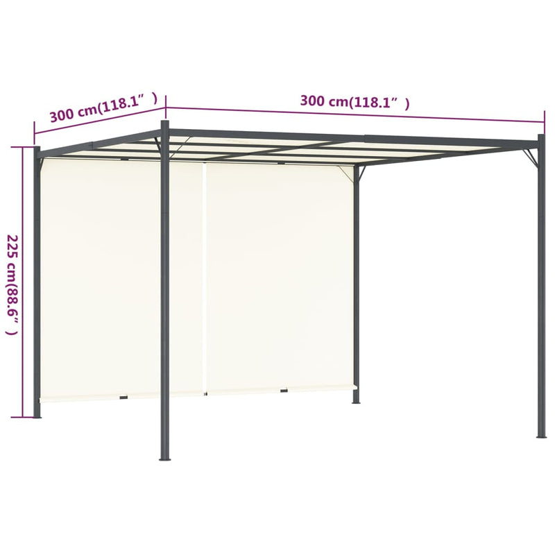 Pergola with Adjustable Roof Cream White 3x3 m Steel Payday Deals