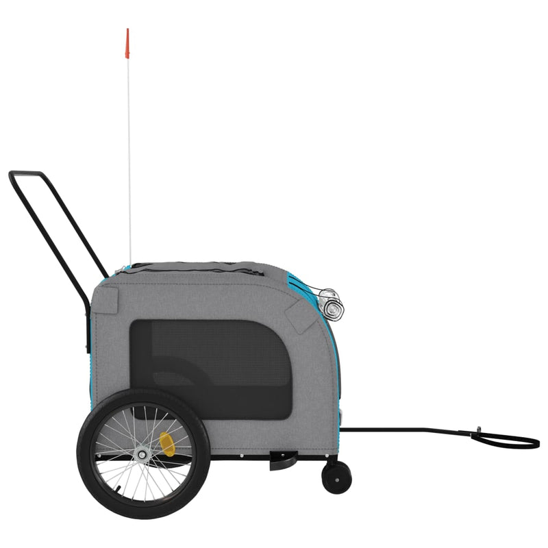 Pet Bike Trailer Blue and Grey Oxford Fabric and Iron Payday Deals