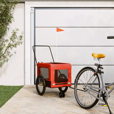 Pet Bike Trailer Orange and Black Oxford Fabric and Iron Payday Deals