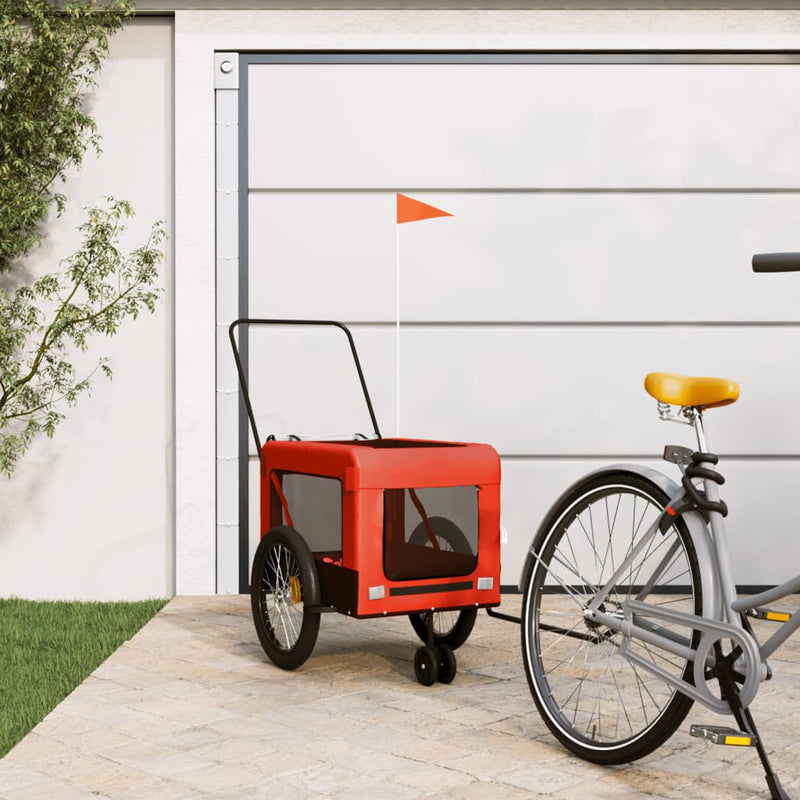 Pet Bike Trailer Orange and Black Oxford Fabric and Iron Payday Deals