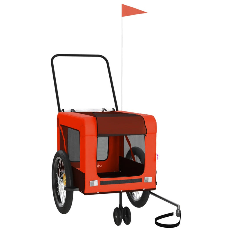 Pet Bike Trailer Orange and Black Oxford Fabric and Iron Payday Deals