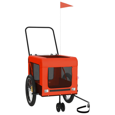 Pet Bike Trailer Orange and Black Oxford Fabric and Iron Payday Deals