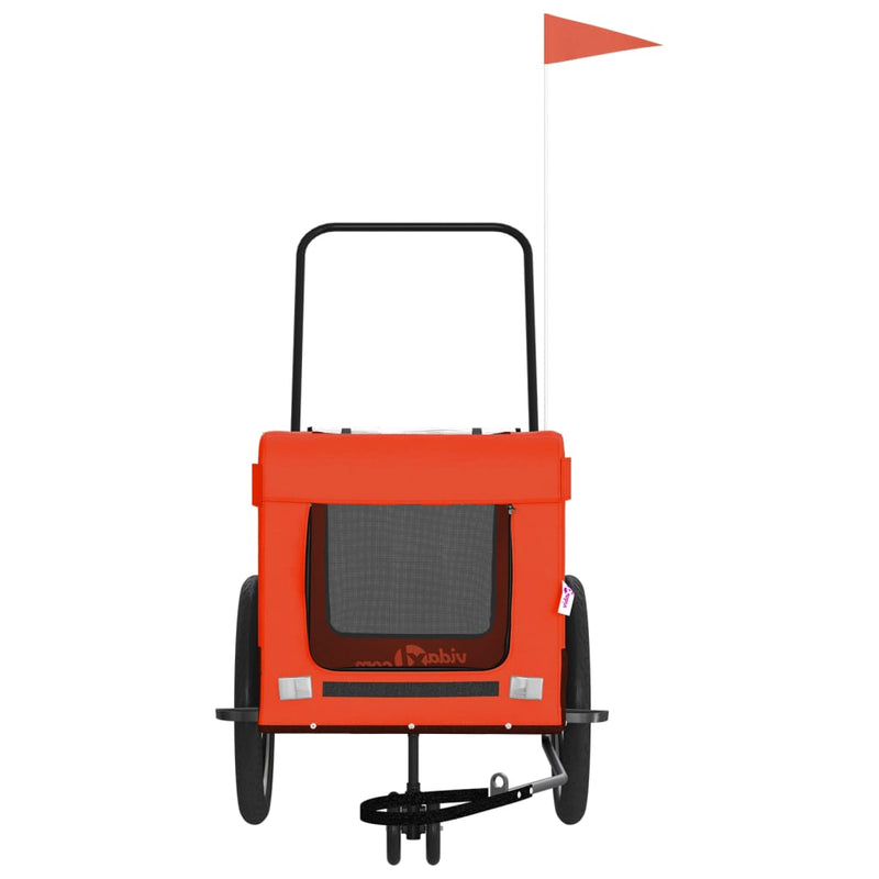 Pet Bike Trailer Orange and Black Oxford Fabric and Iron Payday Deals