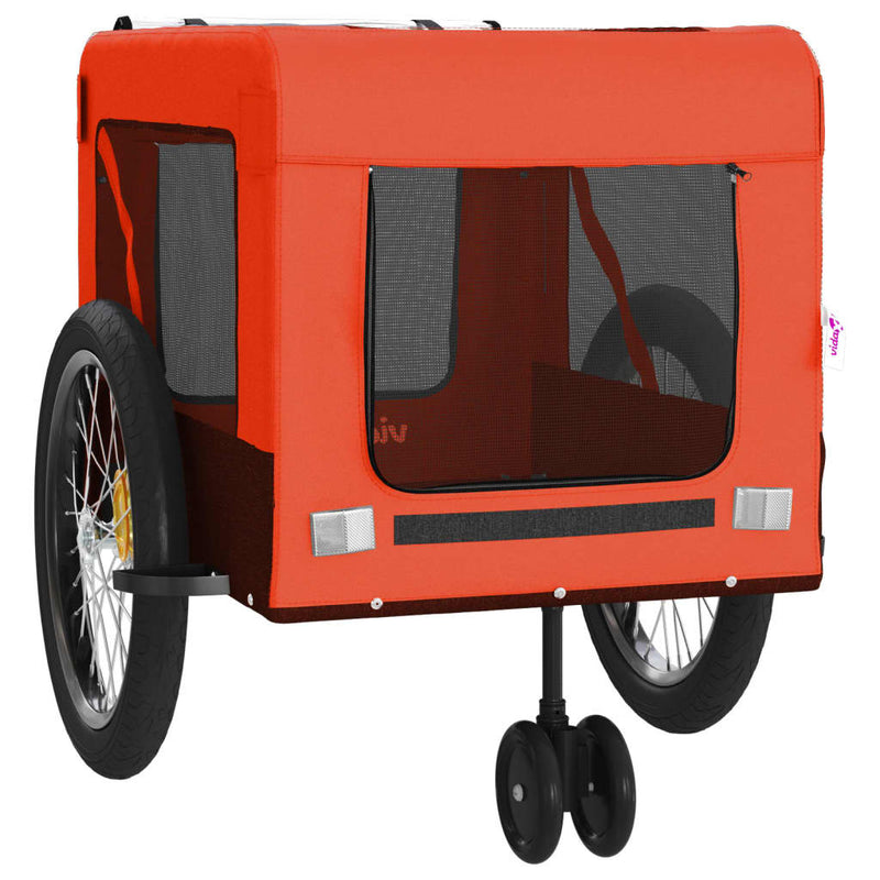 Pet Bike Trailer Orange and Black Oxford Fabric and Iron Payday Deals