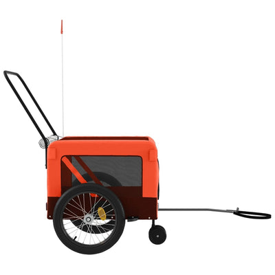 Pet Bike Trailer Orange and Black Oxford Fabric and Iron Payday Deals