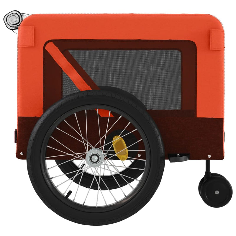 Pet Bike Trailer Orange and Black Oxford Fabric and Iron Payday Deals