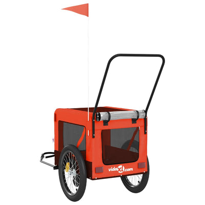 Pet Bike Trailer Orange and Black Oxford Fabric and Iron Payday Deals