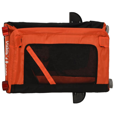 Pet Bike Trailer Orange and Black Oxford Fabric and Iron Payday Deals