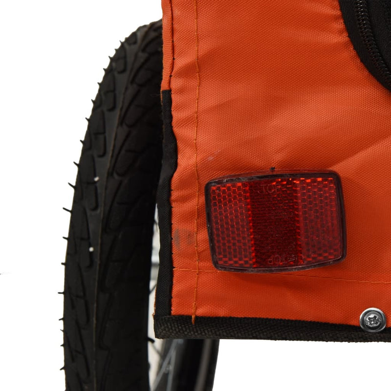 Pet Bike Trailer Orange and Black Oxford Fabric and Iron Payday Deals