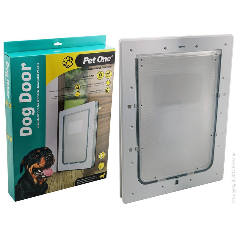 Pet One Insulated Poly Dog Door For Wooden Doors And Panels Large Payday Deals