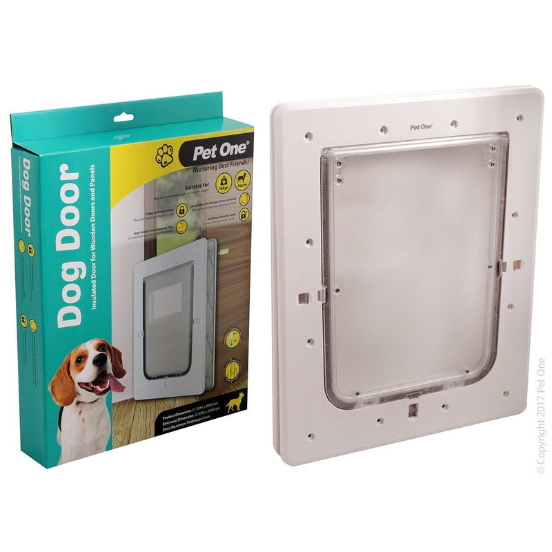 Pet One Insulated Poly Dog Door For Wooden Doors And Panels Medium Payday Deals