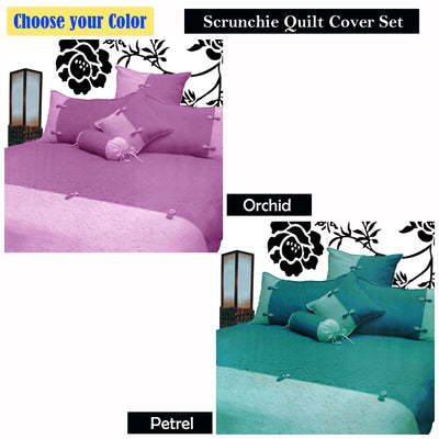 Phase 2 Scrunchie Orchid Quilt Cover Set KING Payday Deals