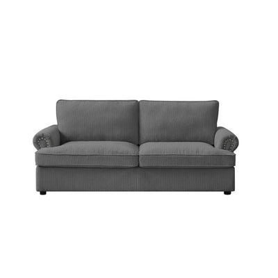PHEBE 3 Seater Sofa bed with Separate Foam Mattress- Corduroy Dark grey Payday Deals