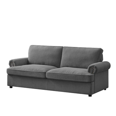 PHEBE 3 Seater Sofa bed with Separate Foam Mattress- Corduroy Dark grey Payday Deals