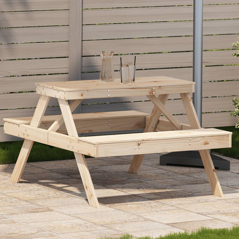 Picnic Table 105x134x75 cm Solid Wood Pine Payday Deals