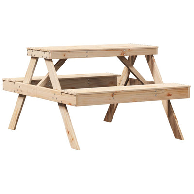 Picnic Table 105x134x75 cm Solid Wood Pine Payday Deals