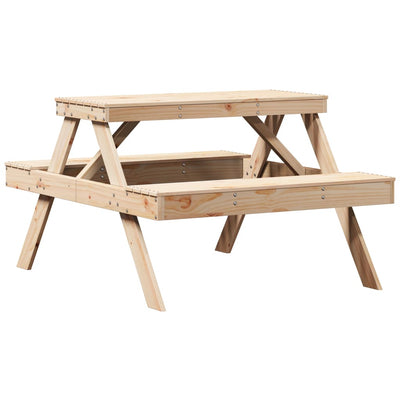 Picnic Table 105x134x75 cm Solid Wood Pine Payday Deals