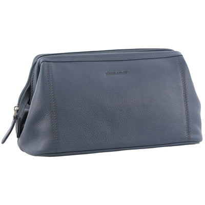 Pierre Cardin Mens Rustic Leather Toiletry Case Bag Travel - Teal Payday Deals